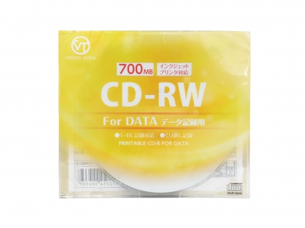 データ用CD-RW 1枚ケース/1CDRWD.700MBCA│ブランクメディアVERTEX 