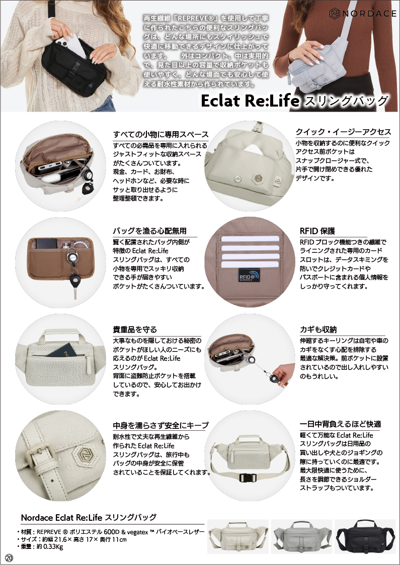 Eclat ReLife スリングバッグ