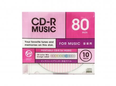 音楽用CD-R 80分 カラーミックスデザイン 10枚ケース/10CDRA.DESMIX 